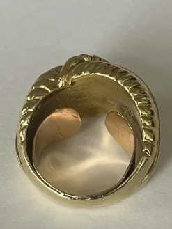 Bague Feuillage Or Jaune Diamants
