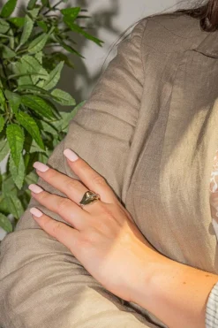 Bague Feuille Or blanc Diamant