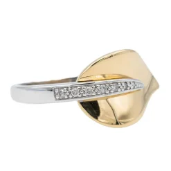 Bague Feuille Or blanc Diamant