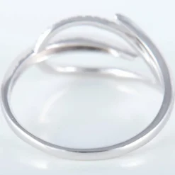 Bague Feuille or blanc et diamant
