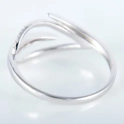 Bague Feuille or blanc et diamant