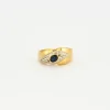 Bague feuille saphir diamants