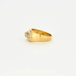 Bague feuille saphir diamants
