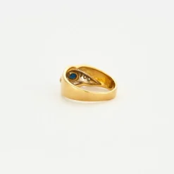 Bague feuille saphir diamants