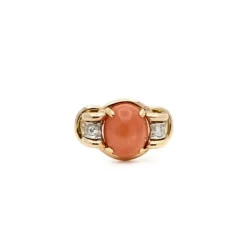 Bague fil d'or corail