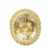 Bague filigranée en or jaune et citrine facettée