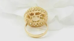Bague filigranée en or jaune et citrine facettée