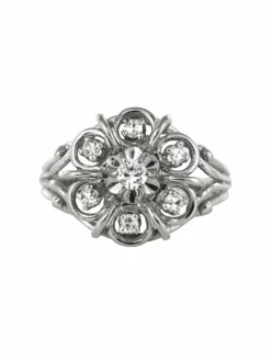 Bague fils d'or blanc et diamants