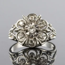 Bague fils d'or blanc et diamants