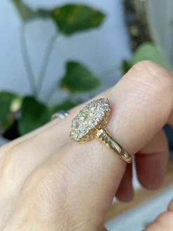 Bague fin XIXè siècle or jaune et diamants