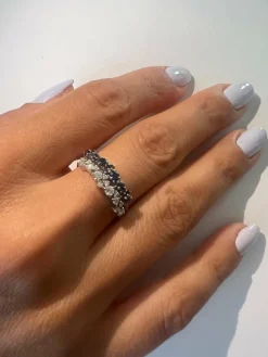 Bague fine demi alliance diamant