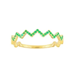 Bague fine émeraude or jaune