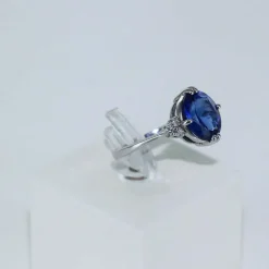 Bague fine Or blanc Tanzanite Diamants