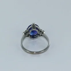 Bague fine Or blanc Tanzanite Diamants