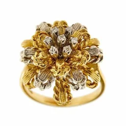 Bague fleur avec diamants