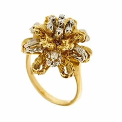 Bague fleur avec diamants
