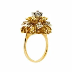 Bague fleur avec diamants