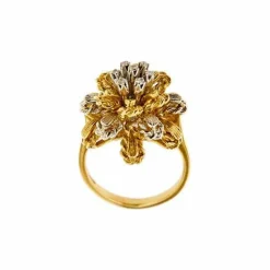 Bague fleur avec diamants