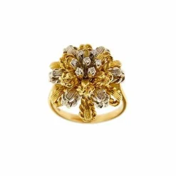 Bague fleur avec diamants