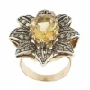 Bague fleur citrine et diamants