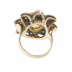 Bague fleur citrine et diamants