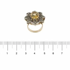 Bague fleur citrine et diamants