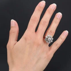 Bague fleur de diamants ancienne
