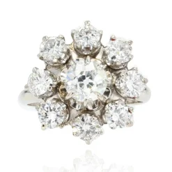 Bague fleur de diamants ancienne