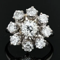 Bague fleur de diamants ancienne