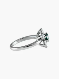 Bague Fleur Diamant bleu