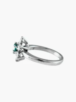 Bague Fleur Diamant bleu