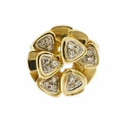 Bague fleur diamants