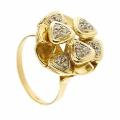 Bague fleur diamants