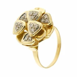 Bague fleur diamants