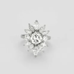 Bague fleur diamants