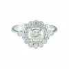 Bague fleur diamants or blanc