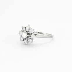 Bague Fleur Diamants Or Blanc
