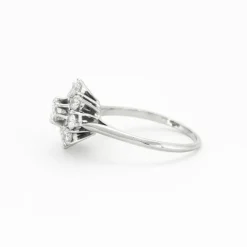 Bague Fleur Diamants Or Blanc