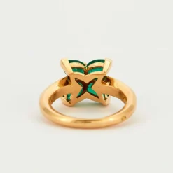 Bague Fleur Emeraudes Diamants