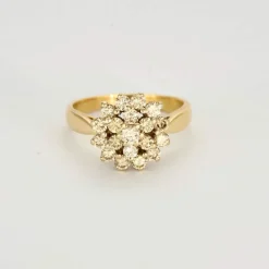 Bague Fleur en or deux tons et diamants