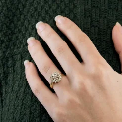 Bague Fleur en or deux tons et diamants