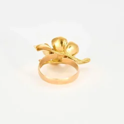 Bague fleur émail diamants