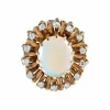 Bague fleur Opale arlequin Diamants