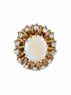 Bague fleur Opale arlequin Diamants