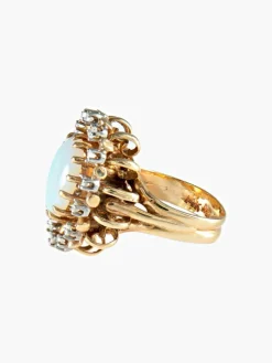 Bague fleur Opale arlequin Diamants