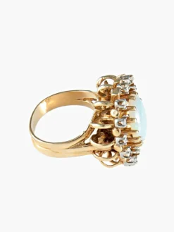 Bague fleur Opale arlequin Diamants