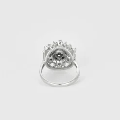 Bague Fleur or blanc diamants