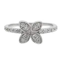 Bague Fleur Or blanc Diamant