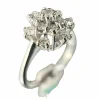 Bague fleur or blanc diamants