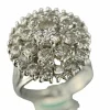 Bague fleur or blanc diamants